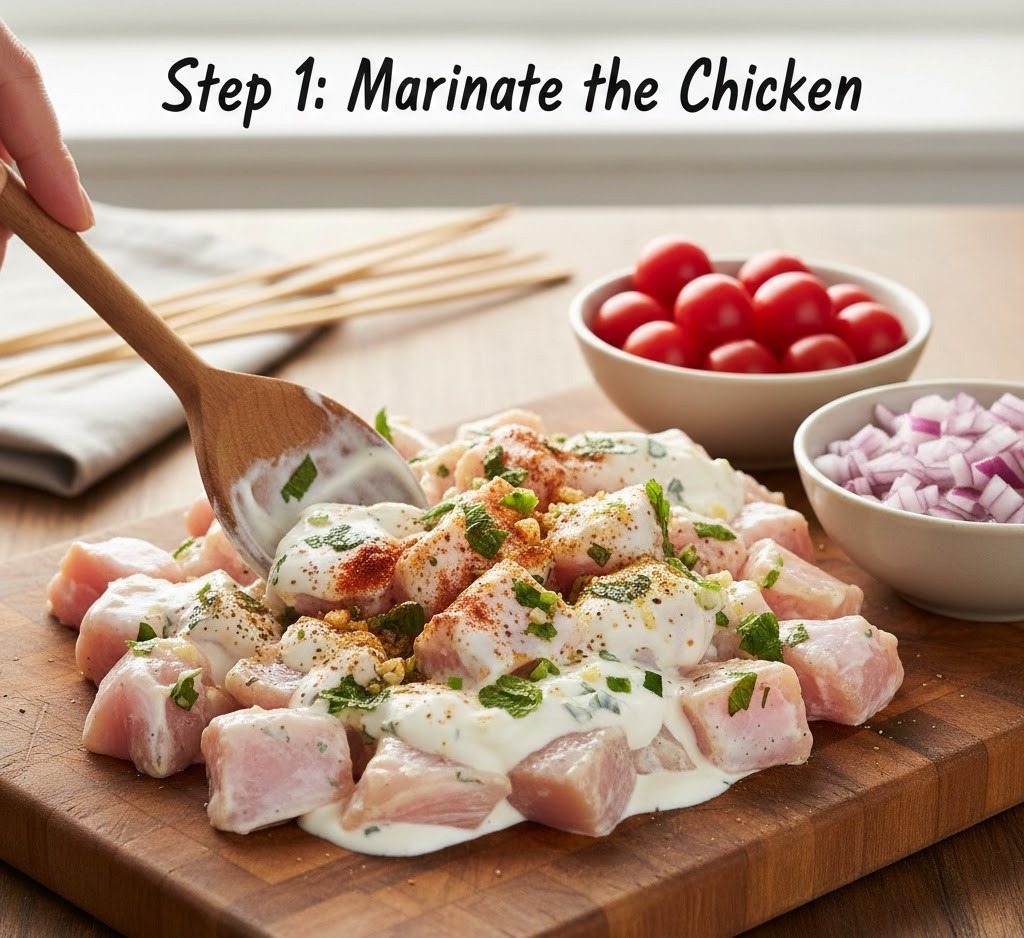How to Make Yoghurt Chicken Kebab (Step-by-Step)