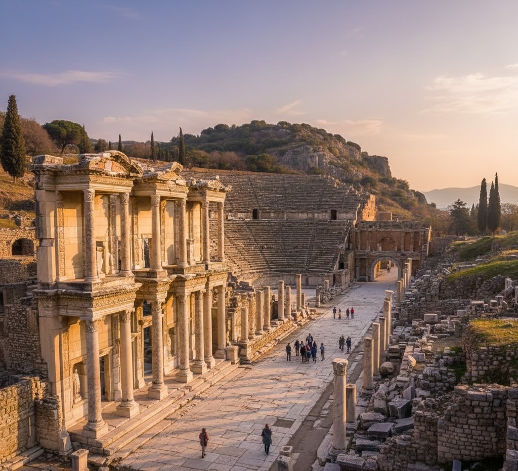 Ephesus is an ancient city full of ruins
