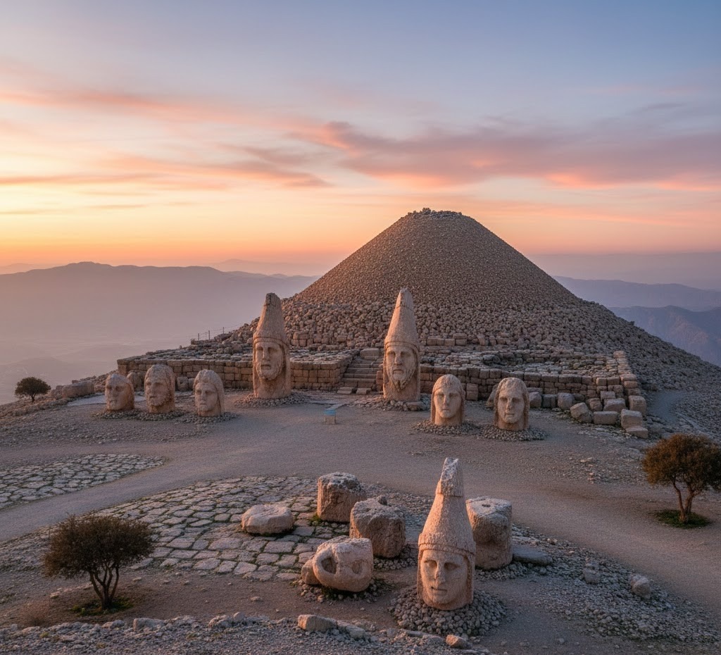 Mount Nemrut has giant statues and royal tombs.
