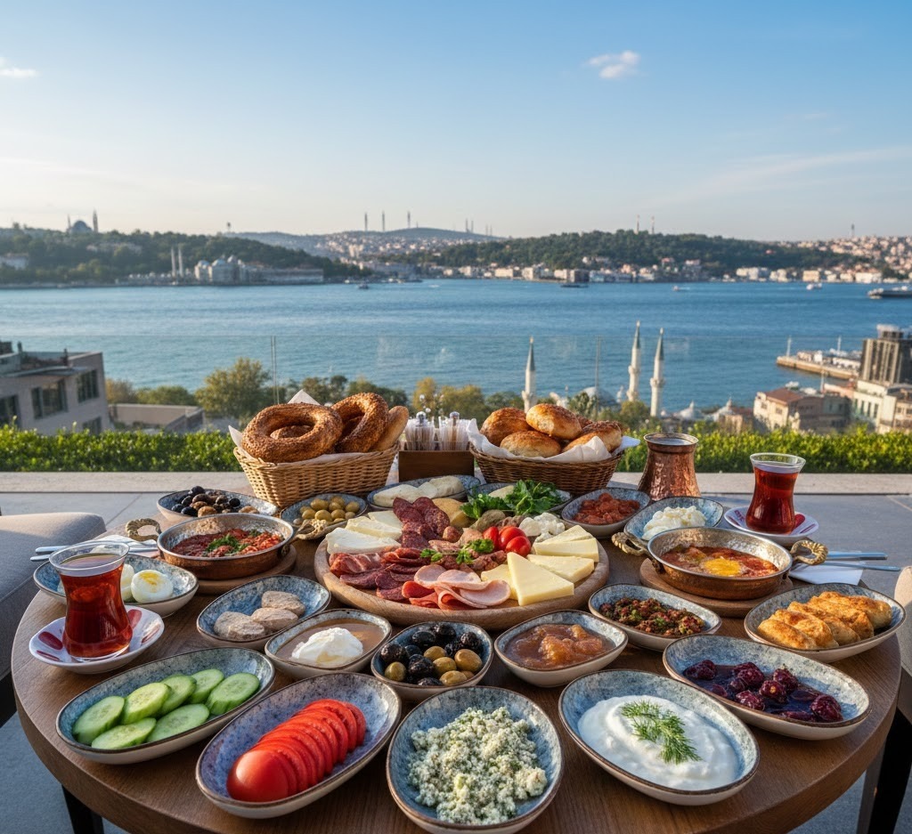 Breakfast in Turkey.
