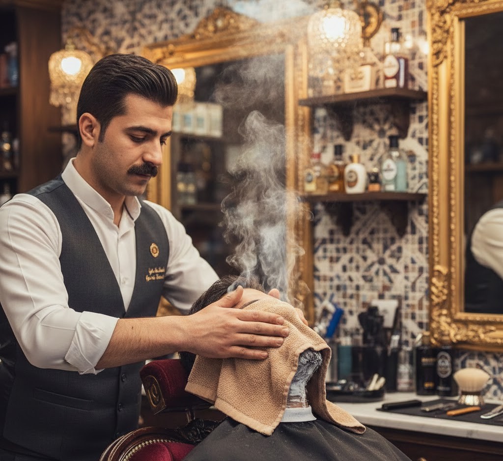 How Turkish Barbers Use Hot Towels